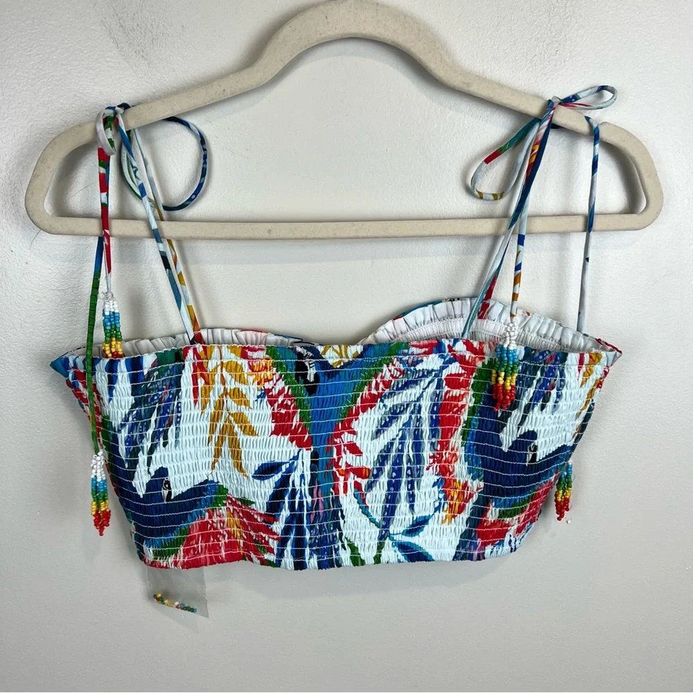 NEW Farm Rio Macaw Wind Smocked Crop
Top Beaded in Medium - Picture 8 of 10